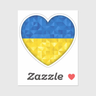 Sticker Drapeau ukrainien. Amour pour l'Ukraine. Soutien.
