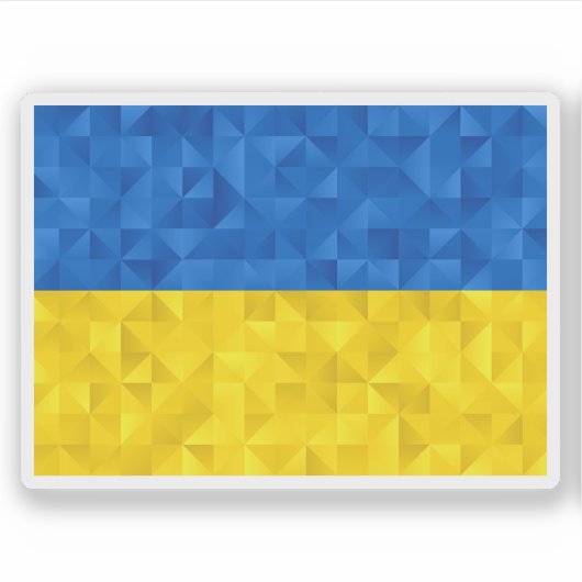 Sticker Drapeau Ukrainien Avec Texture (Devant)