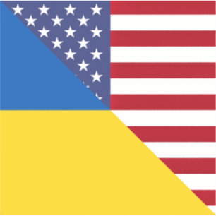 Sticker Drapeau ukrainien   Demi-Ukraine USA