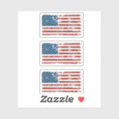 Sticker Drapeau USA grunge set 3x (Feuille)