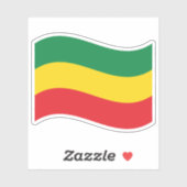 Sticker Drapeau vert, or (jaune) et rouge (Feuille)