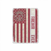 Sticker Drapeau vertical vintage Papa pompier (Devant)
