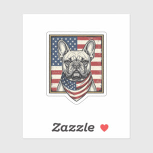 Sticker Drapeau vintage patriotique Bouledogue français