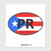 Sticker Drapeau vinyle Oval Porto Rico pour voiture & plus (Feuille)