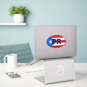 Sticker Drapeau vinyle Oval Porto Rico pour voiture & plus (Ordinateur portable sur le bureau)
