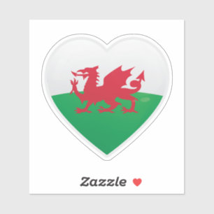 Sticker Drapeau Wales Love