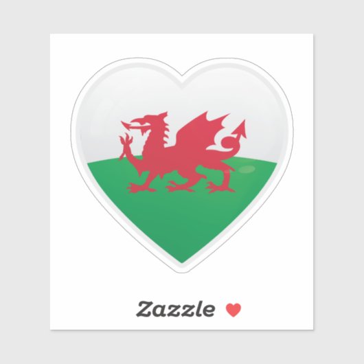 Sticker Drapeau Wales Love (Feuille)