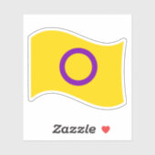 Sticker Drapeau Wavy de la Fierté intersexuelle (Feuille)