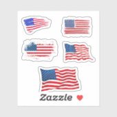 Sticker Drapeaux américains patriotiques (Feuille)