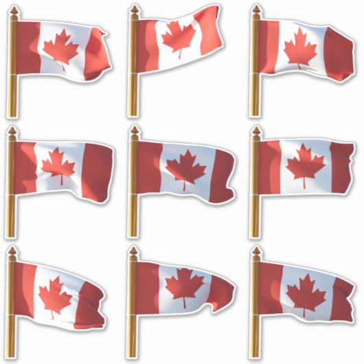Sticker Drapeaux canadiens (Devant)