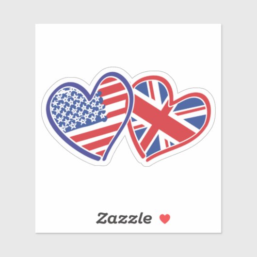 Sticker Drapeaux cardiaques du Royaume-Uni (Feuille)