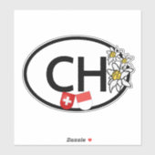 Sticker drapeaux CH Swiss & Canton Solothurn | Edelweiss (Feuille)