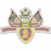 Sticker "DRAPEAUX DU COEUR DE POURPLE" Vinyl (Devant)