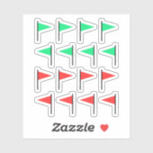 Sticker drapeaux rouges drapeaux verts (Feuille)