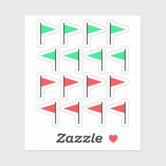 Sticker drapeaux rouges drapeaux verts (Feuille)