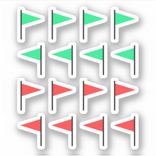 Sticker drapeaux rouges drapeaux verts (Devant)