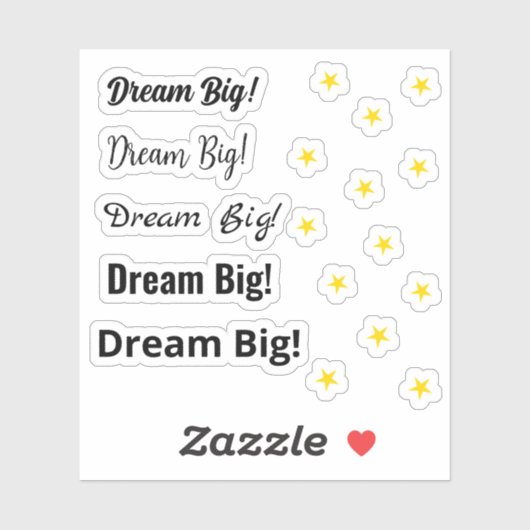 Sticker Dream Big ! motivation (Feuille)