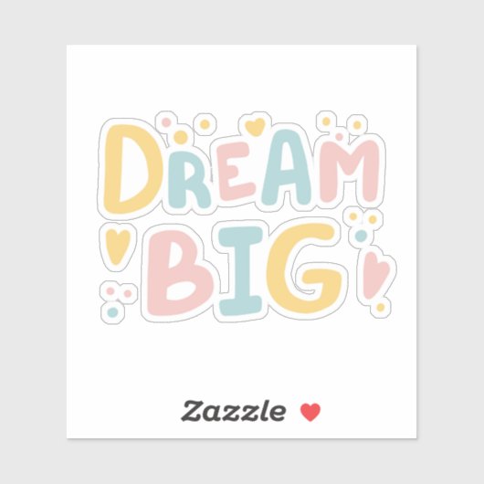 Sticker Dream Big Pastel Hearts (Feuille)