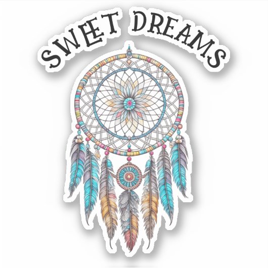 Sticker Dreamcatcher bleu et Brown | Sweet Dreams (Devant)
