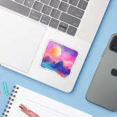 Sticker Dreamscape (Ordinateur portable avec iPhone)