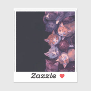 Sticker Dreamy Cat Nap - Wholesome Kitten Illustration