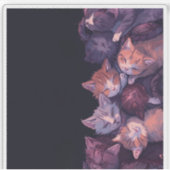 Sticker Dreamy Cat Nap - Wholesome Kitten Illustration (Devant)