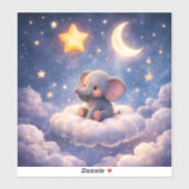 Sticker Dreamy elephant and midnight stars large glossy ac (Feuille)