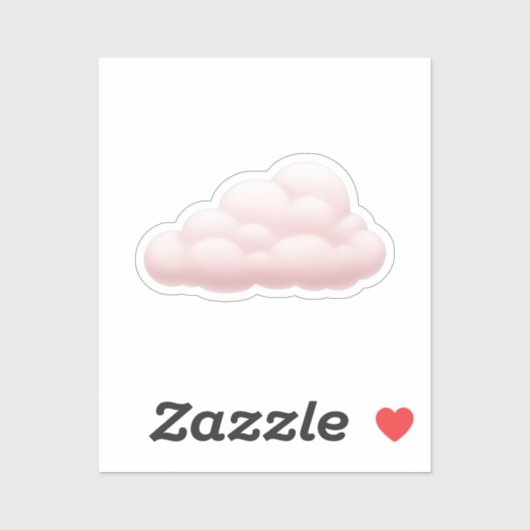 Sticker Dreamy Pastel esthétique Soft Pink Cloud Emoji Art (Feuille)
