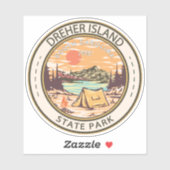Sticker Dreher Island State Park Badge Caroline du Sud (Feuille)