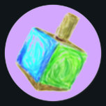 Sticker Dreidel Violet<br><div class="desc">Ce sont des autocollants amusants pour Hanoukka !</div>