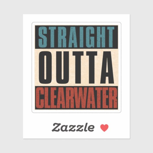 Sticker Droit devant Clearwater Floride FL (Feuille)