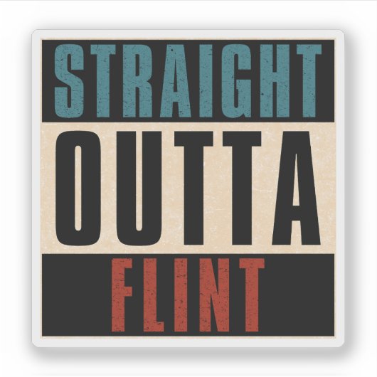 Sticker Droit devant Flint Michigan MI (Devant)