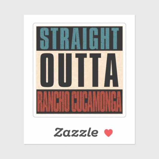 Sticker Droit devant Rancho Cucamonga Californie CA (Feuille)