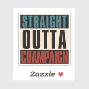 Sticker Droite devant Champaign Illinois IL