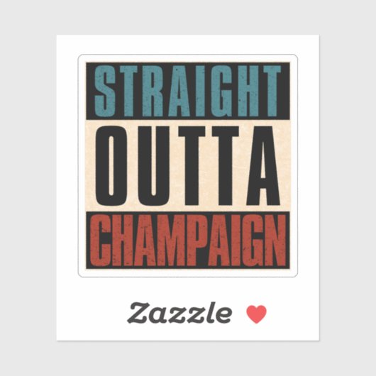 Sticker Droite devant Champaign Illinois IL (Feuille)