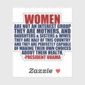 Sticker Droits des femmes Citation d'Obama (Feuille)