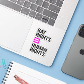 Sticker Droits des homosexuels égaux droits de l'homme (Ordinateur portable avec iPhone)