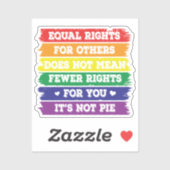 Sticker Droits égaux | Droits LGBTQ | Fierté Parade | Ally (Feuille)