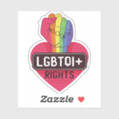 Sticker Droits LGBTQI Marche du drapeau arc-en-ciel (Feuille)