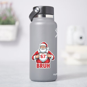 Sticker Drôle 67 Six Sept Bruh Mème Noël Santa