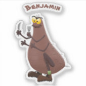 Sticker Drôle affamé pulette affamée dessin animé (Devant)