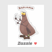 Sticker Drôle affamé pulette affamée dessin animé (Feuille)