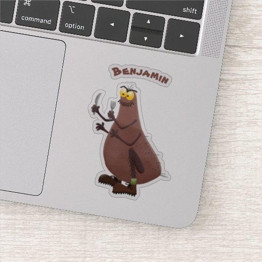 Sticker Drôle affamé pulette affamée dessin animé (Détail)