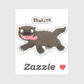 Sticker Drôle animal avide de carcajou (Feuille)