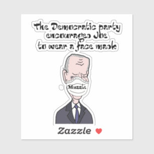 Sticker Drôle anti-Joe Biden avec Mask Politics