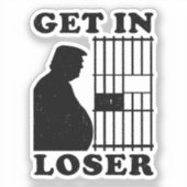 Sticker Drôle anti-Trump pour la prison (Recto)