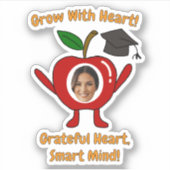 Sticker Drôle Apple Photo personnalisée Grateful Heart Sma (Devant)