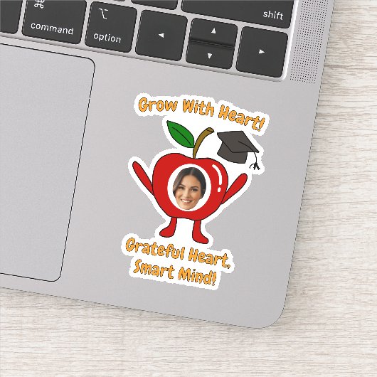 Sticker Drôle Apple Photo personnalisée Grateful Heart Sma (Détail)