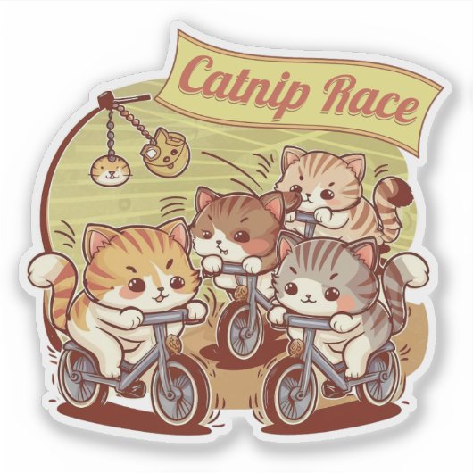Sticker Drôle Avec De Mignons Petits Chatons Sur V (Devant)