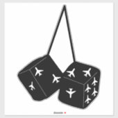 Sticker Drôle Avions Pilotes Fluffy Dice (Feuille)